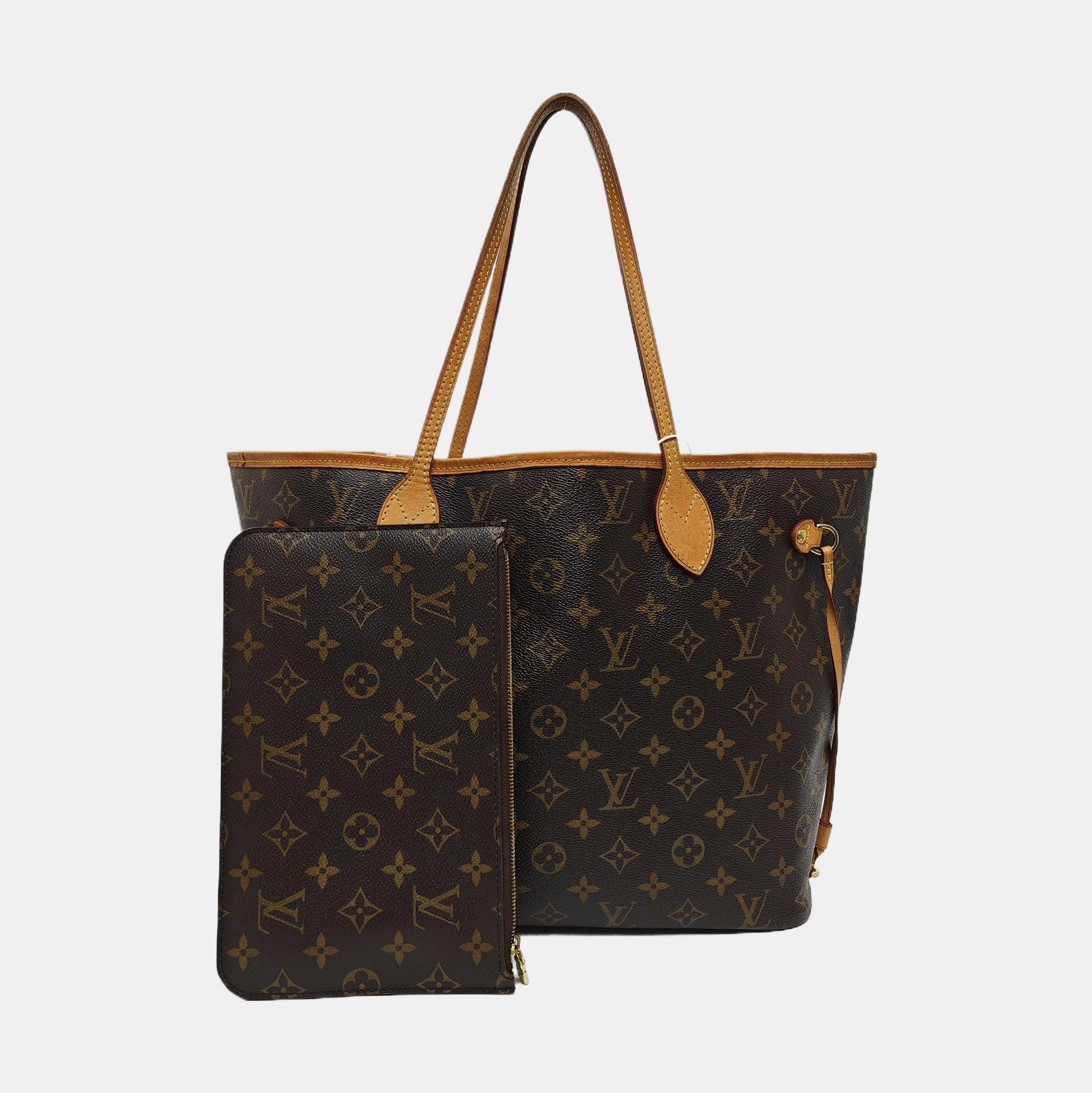 NEVERFULL MM Monogram Coated Canvas Brown
