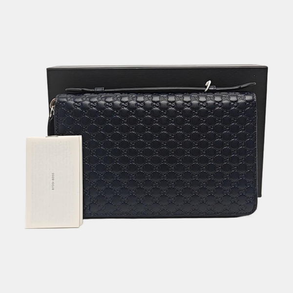 Monogram Calfskin Clutch Blue
