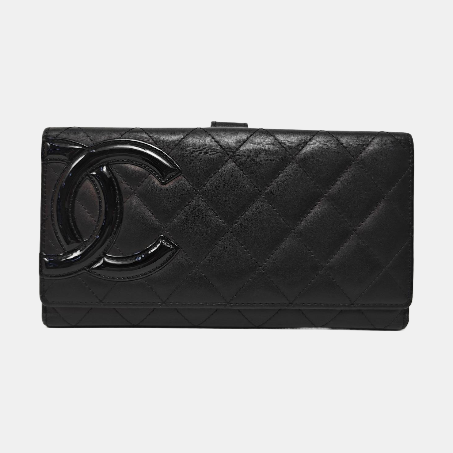 CAMBON Quilted Calfskin Black Wallet