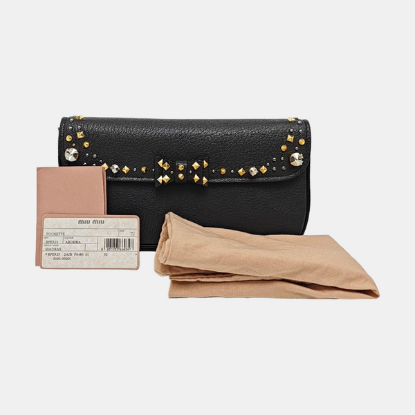 Leather Clutch Gray