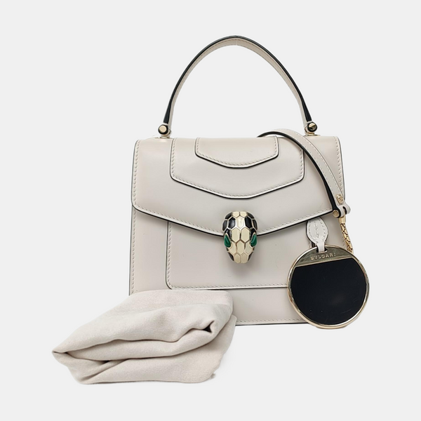 SERPENTI FOREVER Small Calfskin White