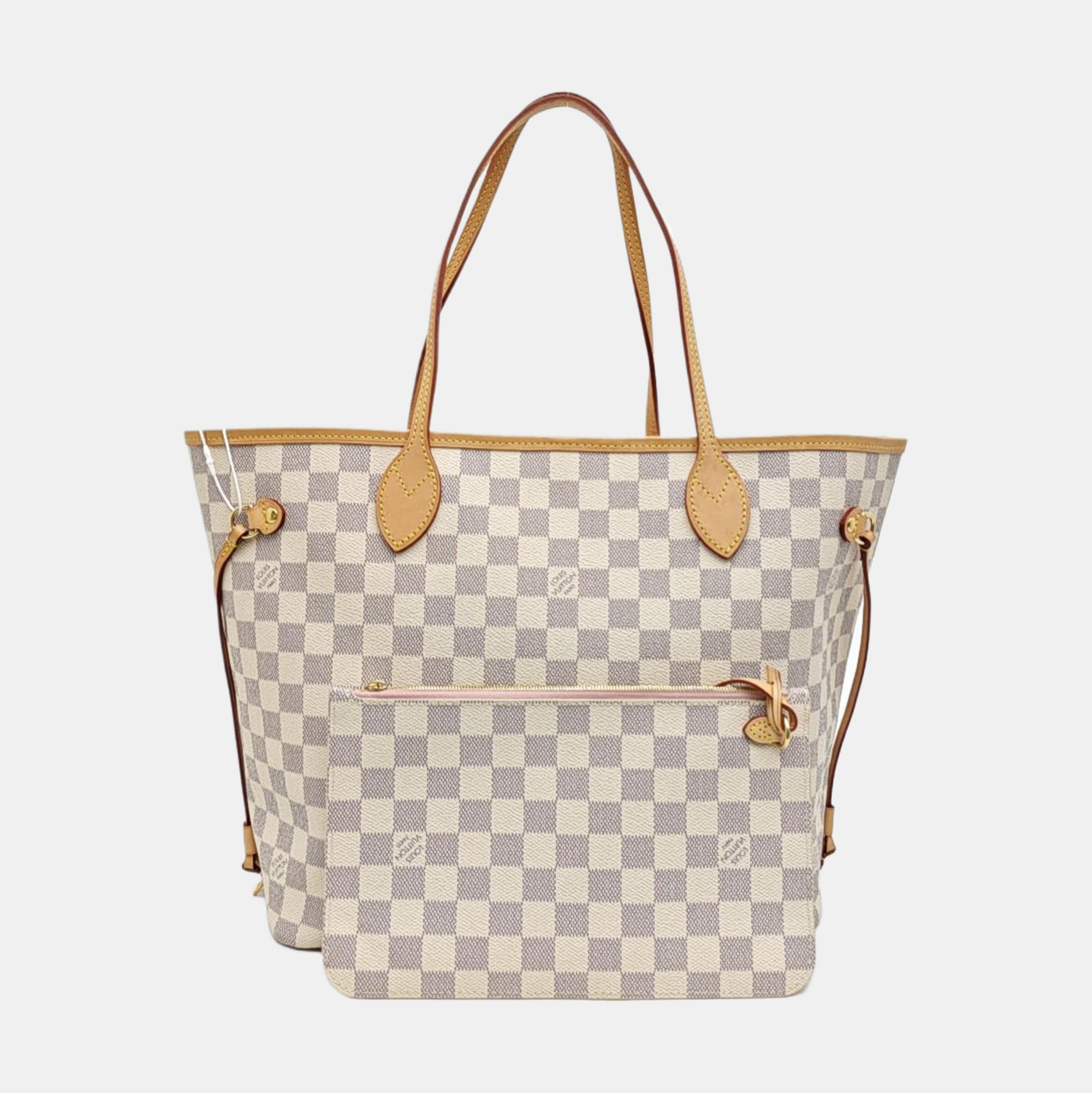 NEVERFULL MM Damier Azur Coated Canvas White