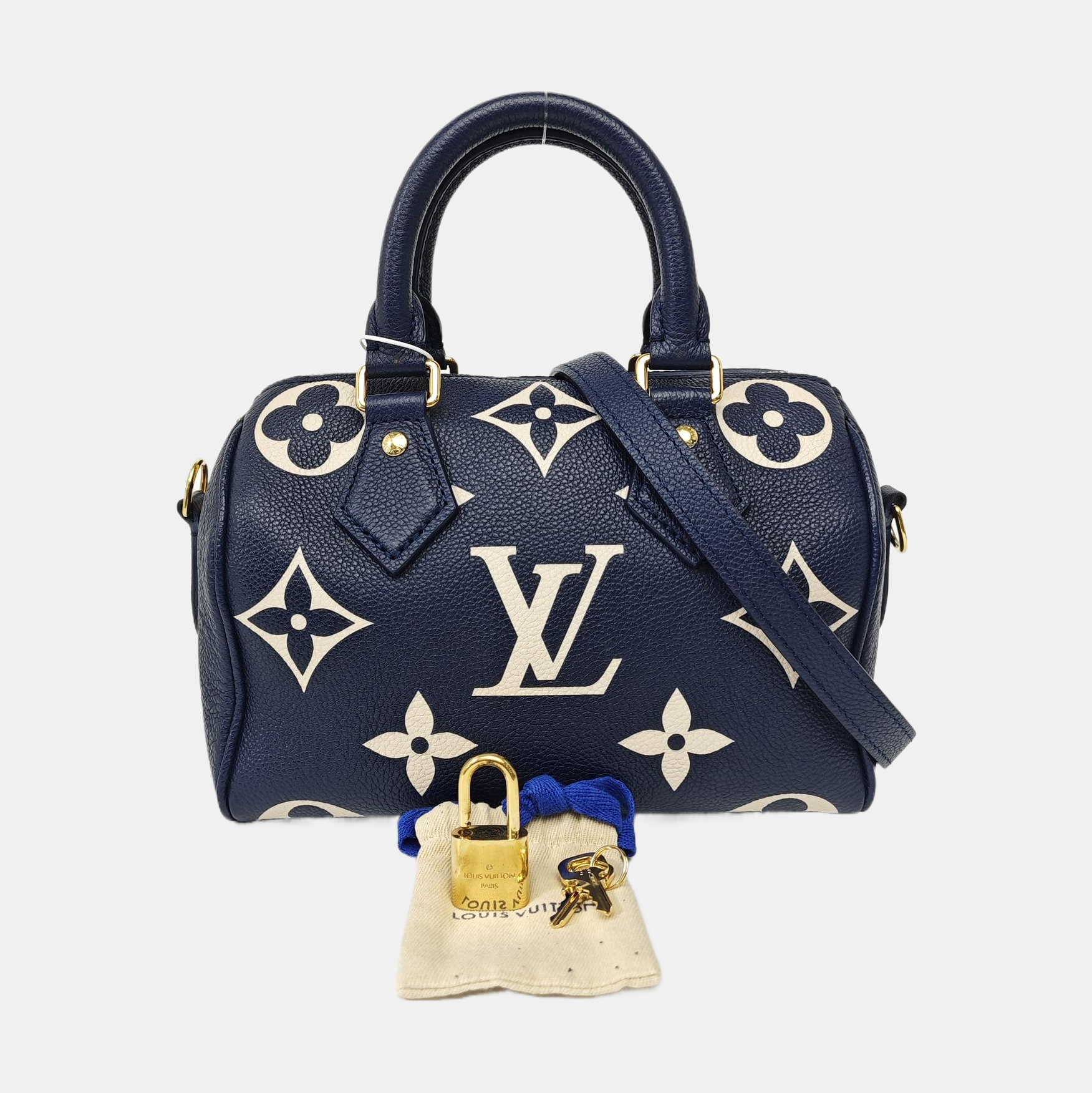 SPEEDY 20 Monogram Calfskin Blue