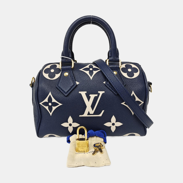 SPEEDY 20 Monogram Calfskin Blue