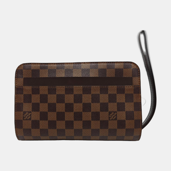 SAINT LOUIS Damier Ebene Coated Canvas Brown