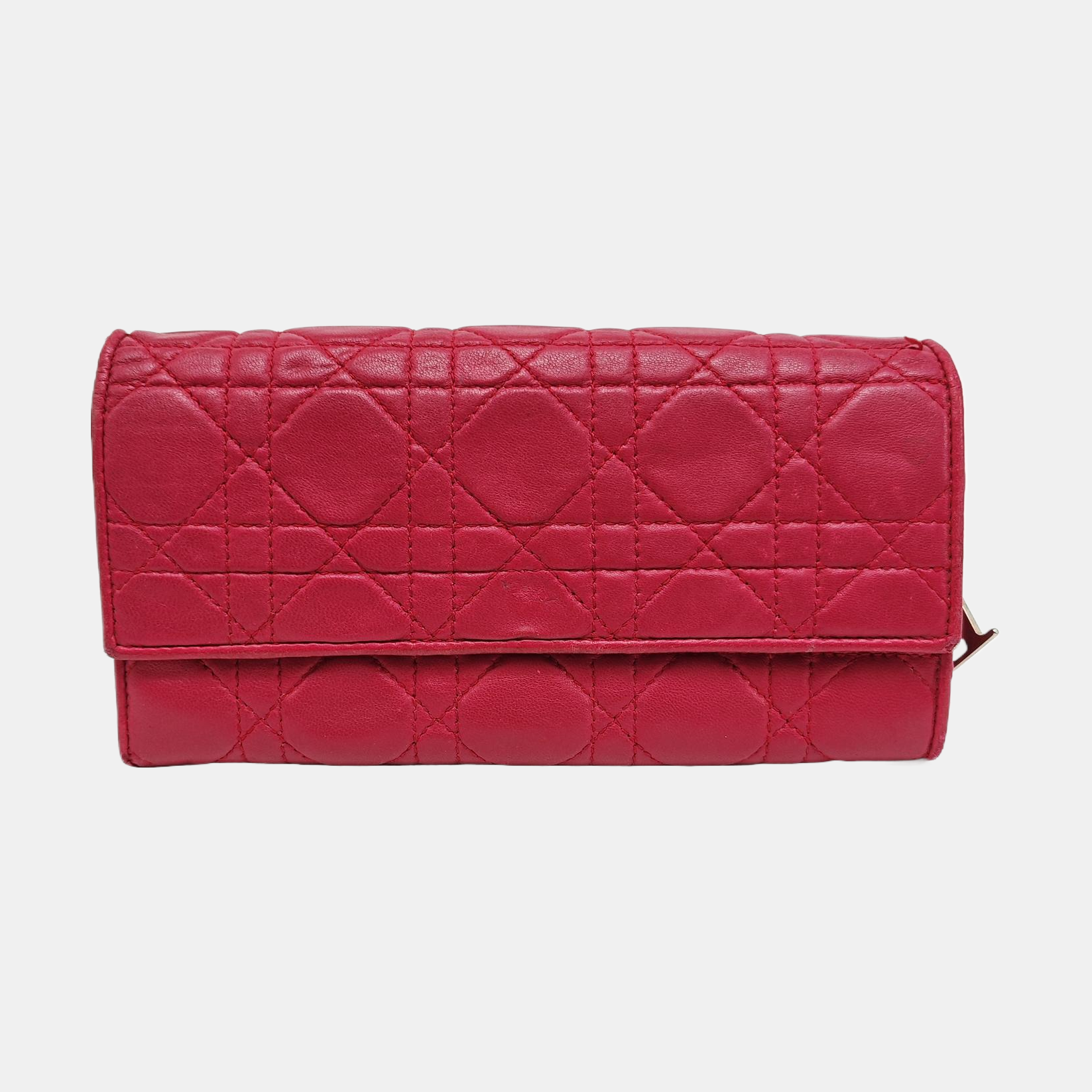 Lady Dior Small Cannage Lambskin Pink Wallet