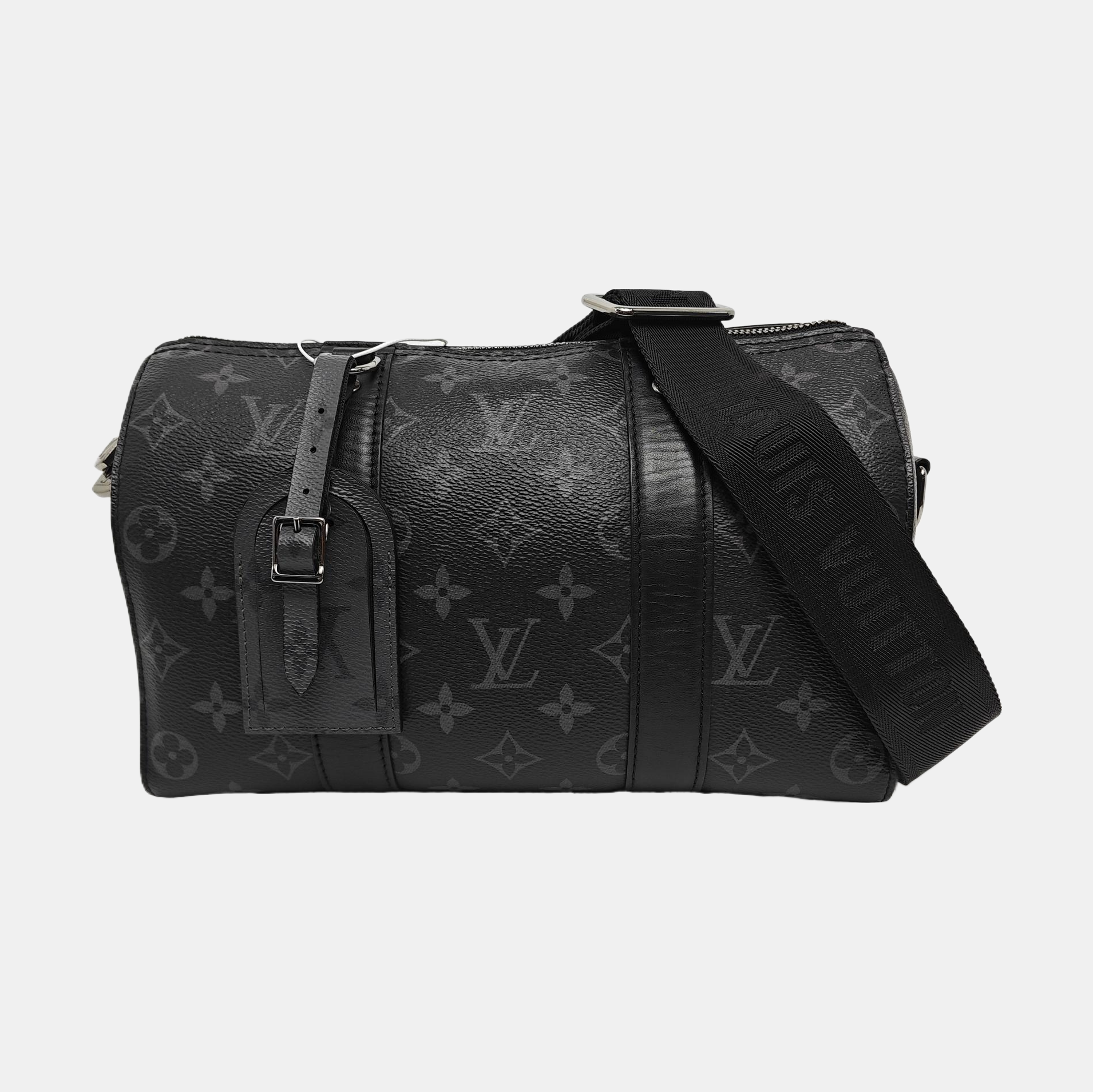 KEEPALL Monogram Coated Canvas Black