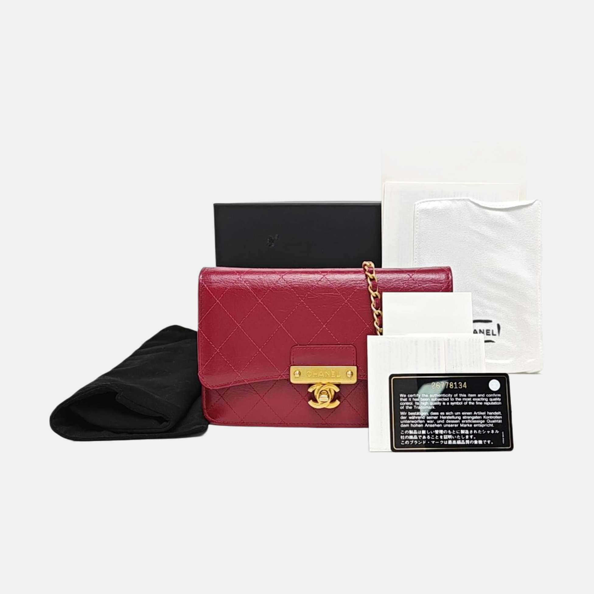DOUBLE CC Quilted Lambskin Red