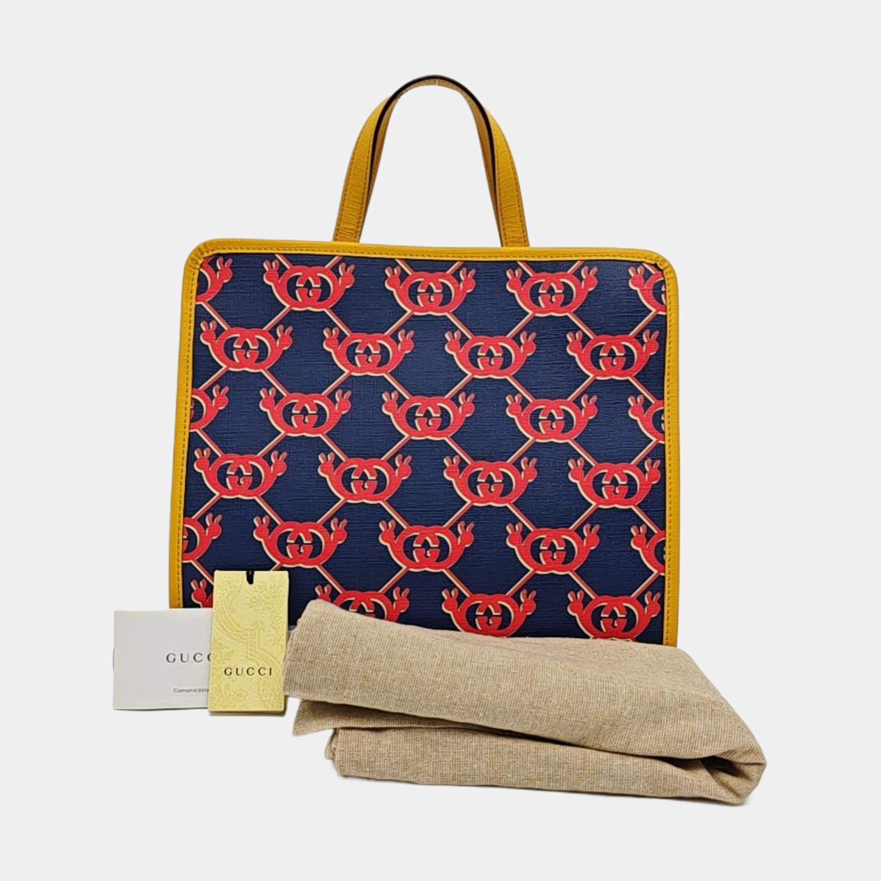 Monogram Coated Canvas Tote Bag Blue