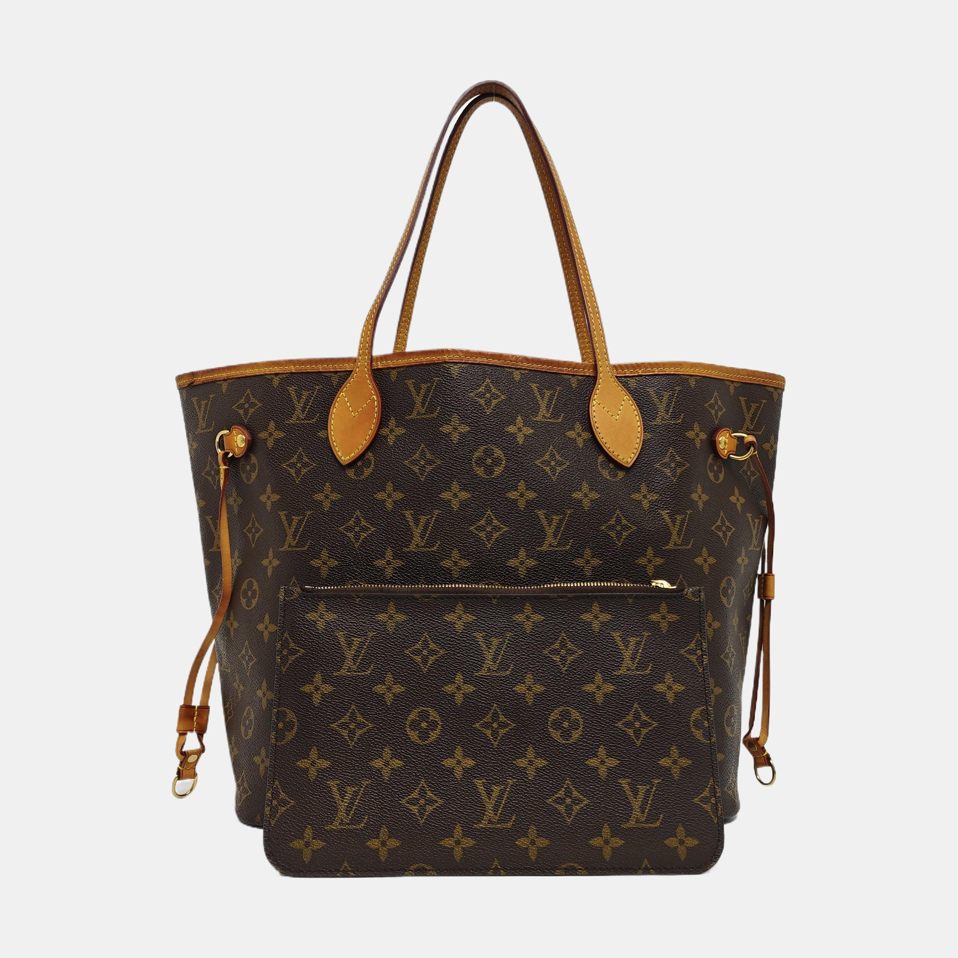 NEVERFULL MM Monogram Coated Canvas Brown