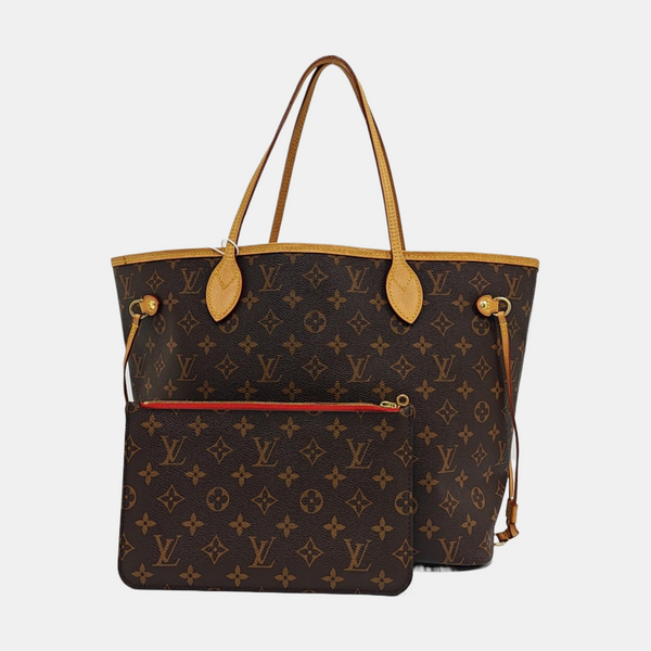 NEVERFULL MM Monogram Coated Canvas Brown