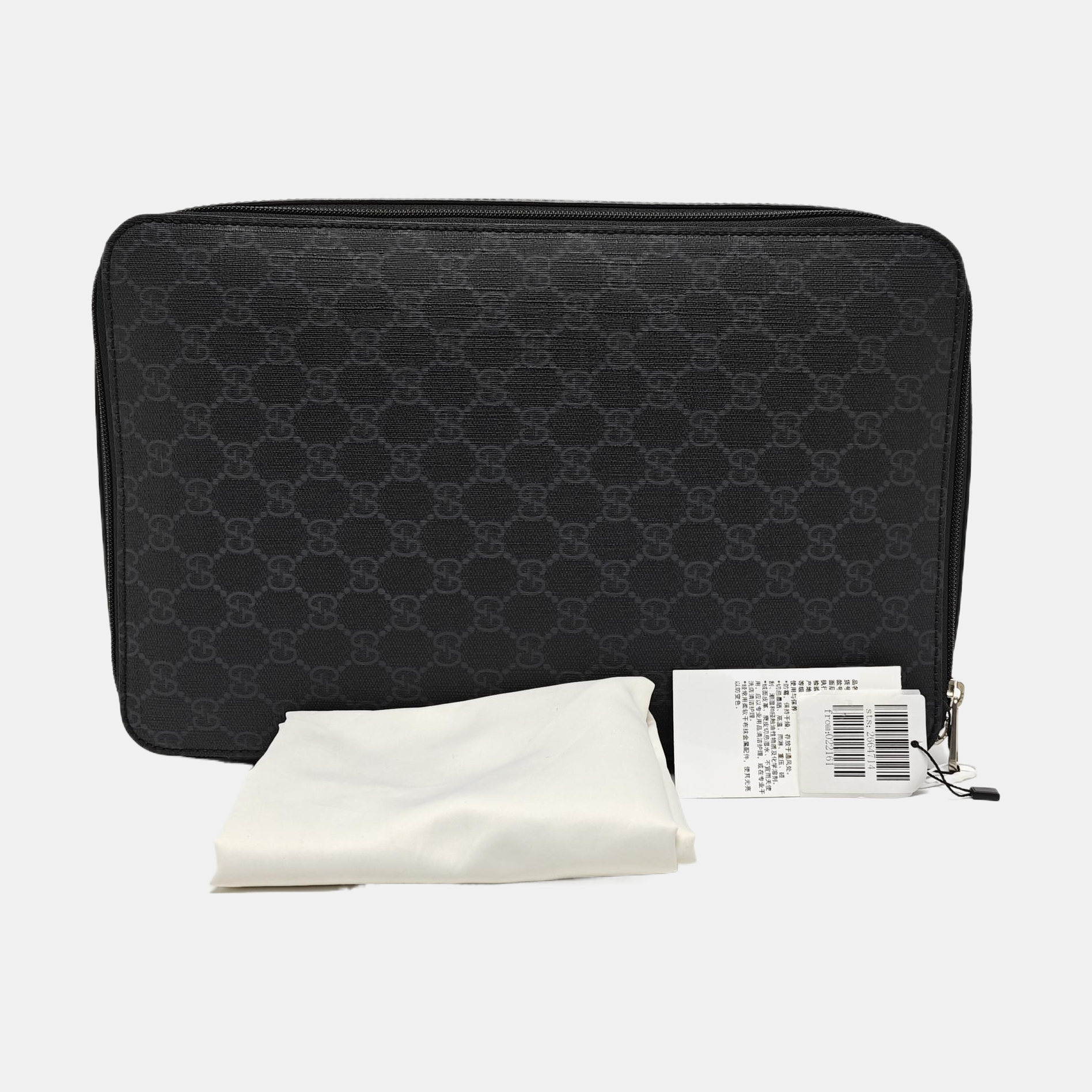 Monogram Coated Canvas Clutch Black