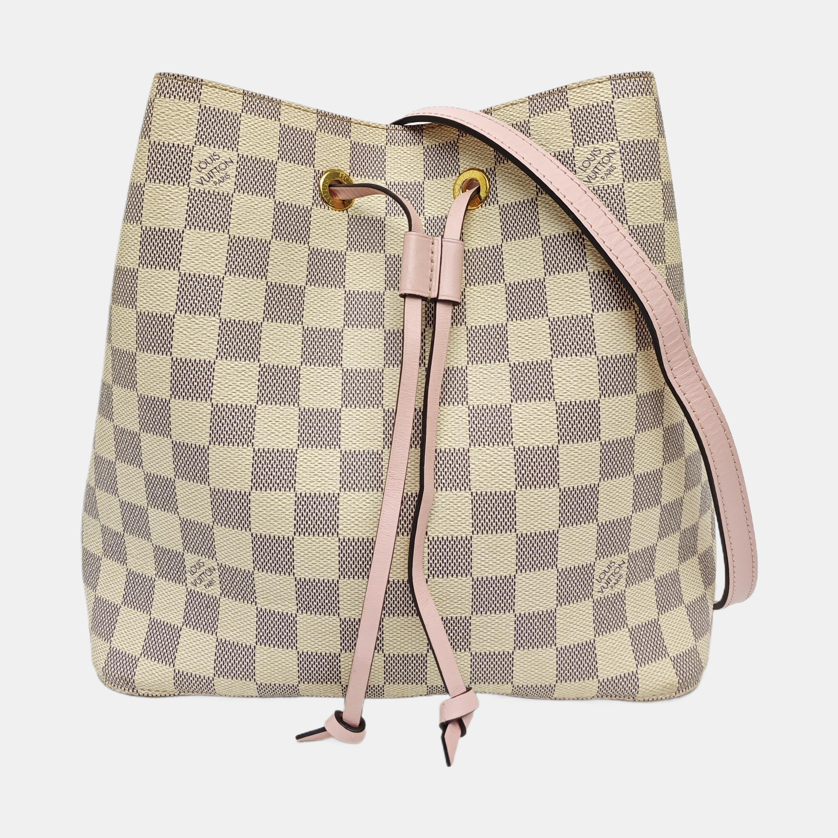 NÉONOÉ MM Damier Azur Coated Canvas White