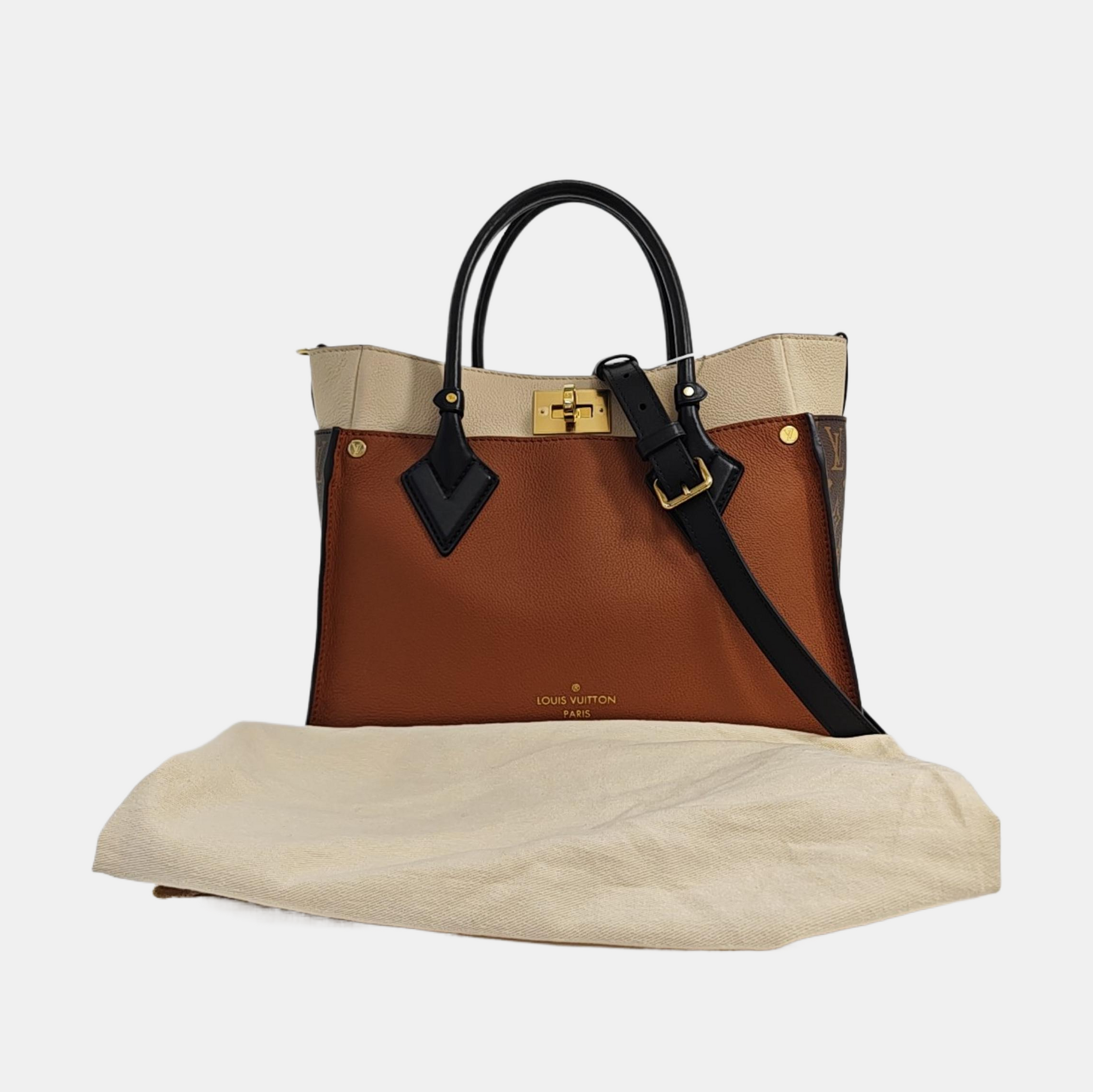 ON MY SIDE MM Monogram Calfskin Brown