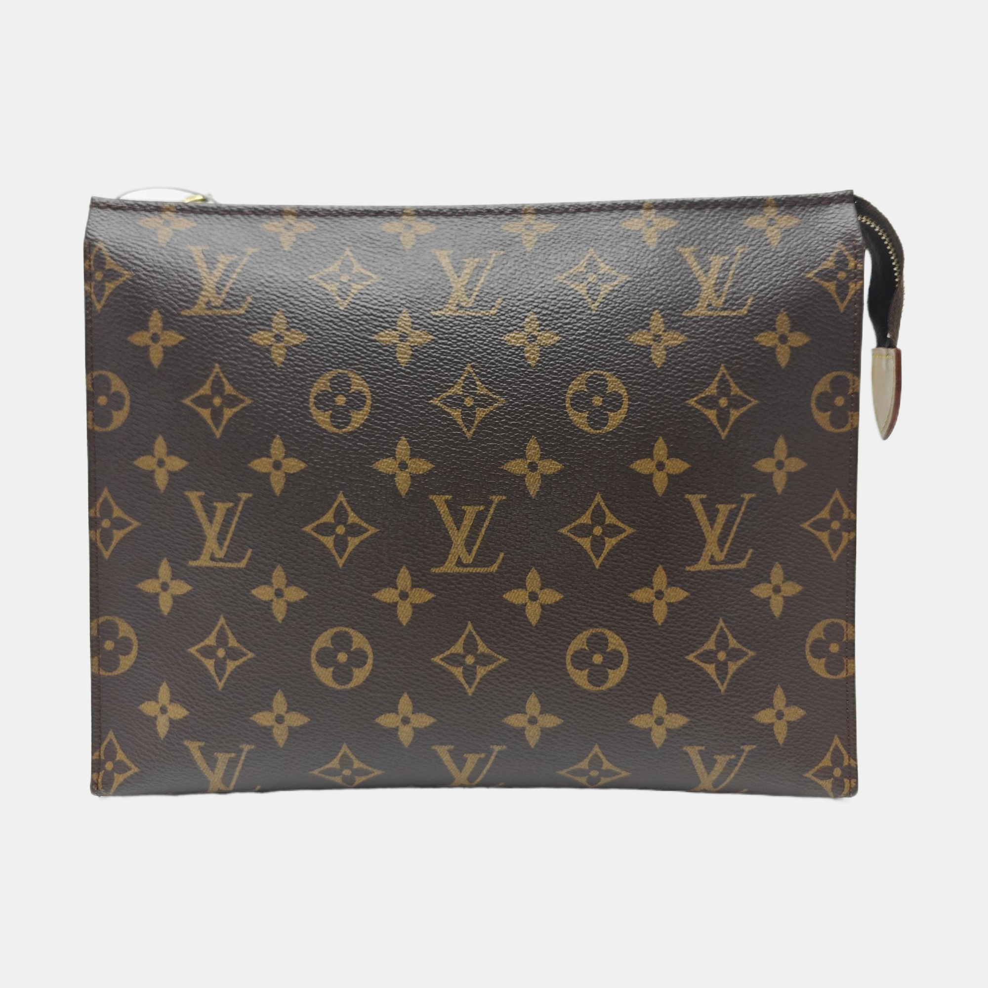 TOILET POCKET 26 Monogram Coated Canvas Brown