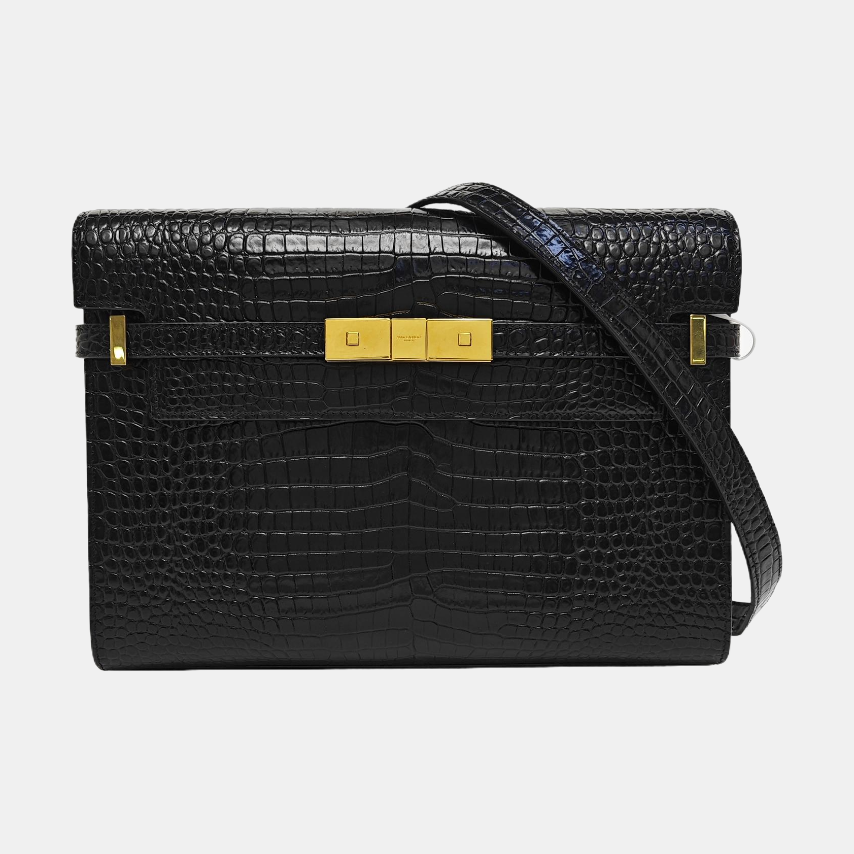 MANHATTAN Medium Calfskin Black