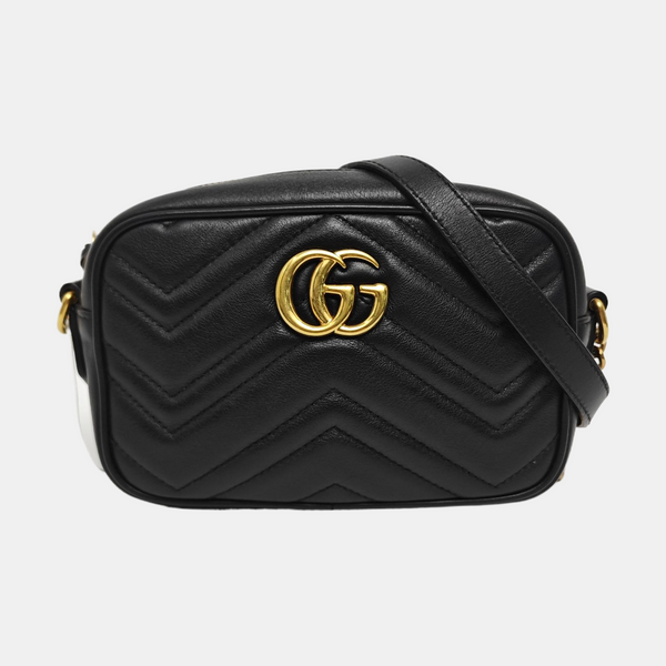 Authenticated pre-owned  GG Marmont Mini Quilted Calfskin Black - Shoulder Bag at Looply