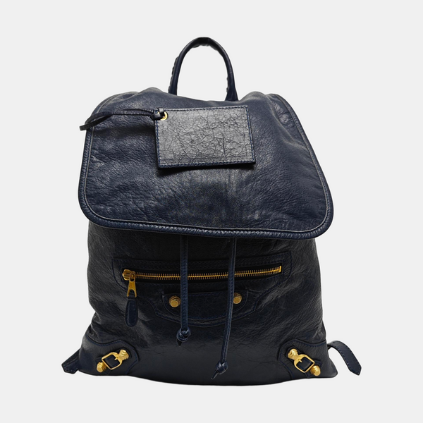 Authenticated pre-owned  Classic Metallic Edge City Calfskin Blue - Backpack at Looply