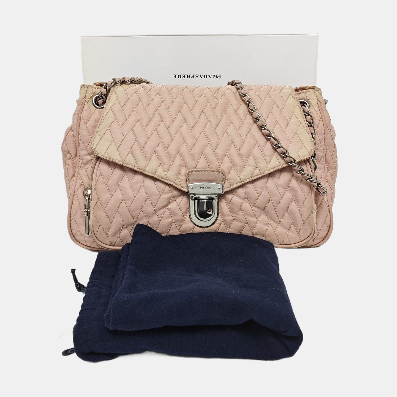 Quilted Nylon Shoulder Bag Pink