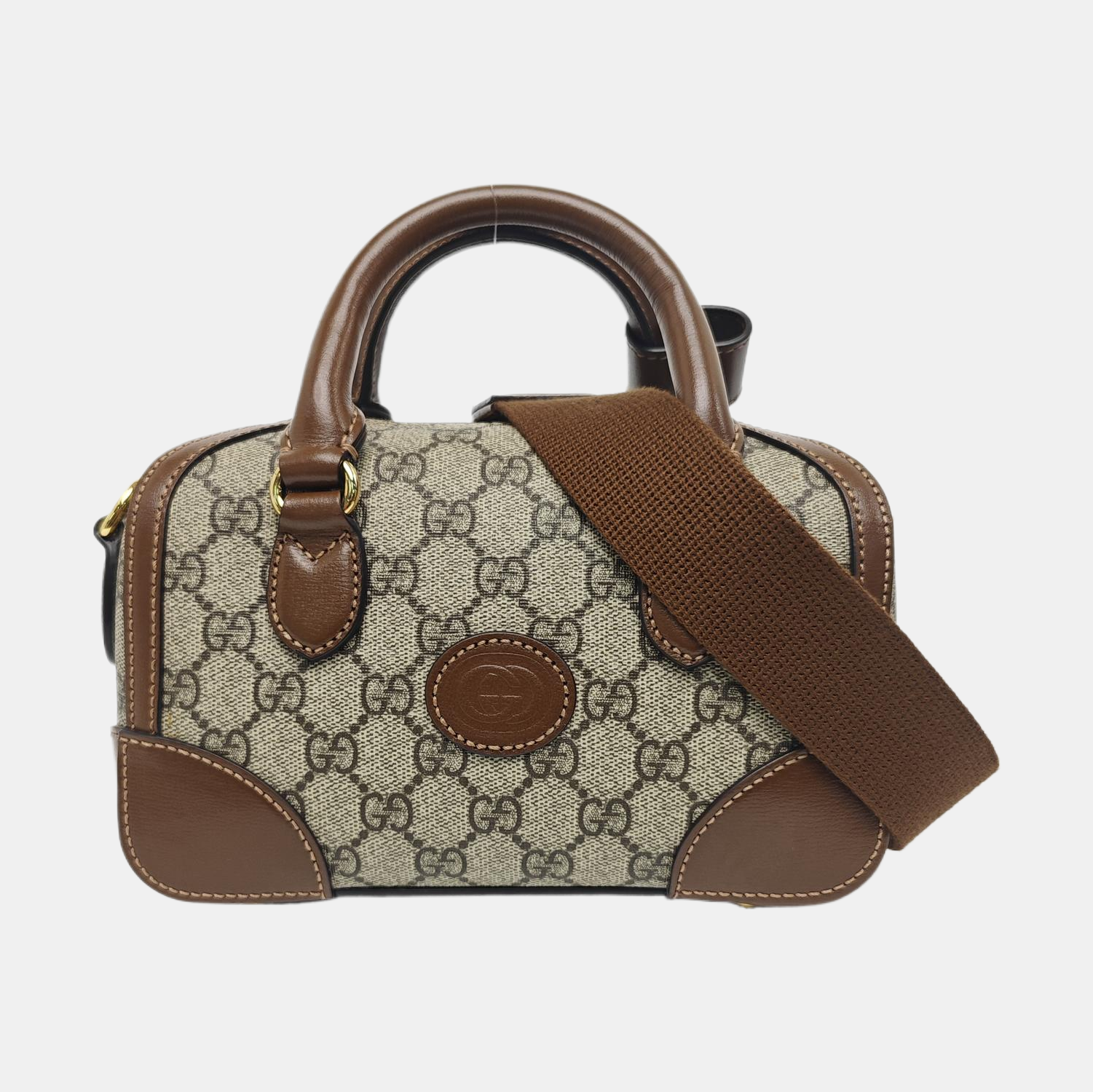 Monogram Coated Canvas Shoulder Bag Brown