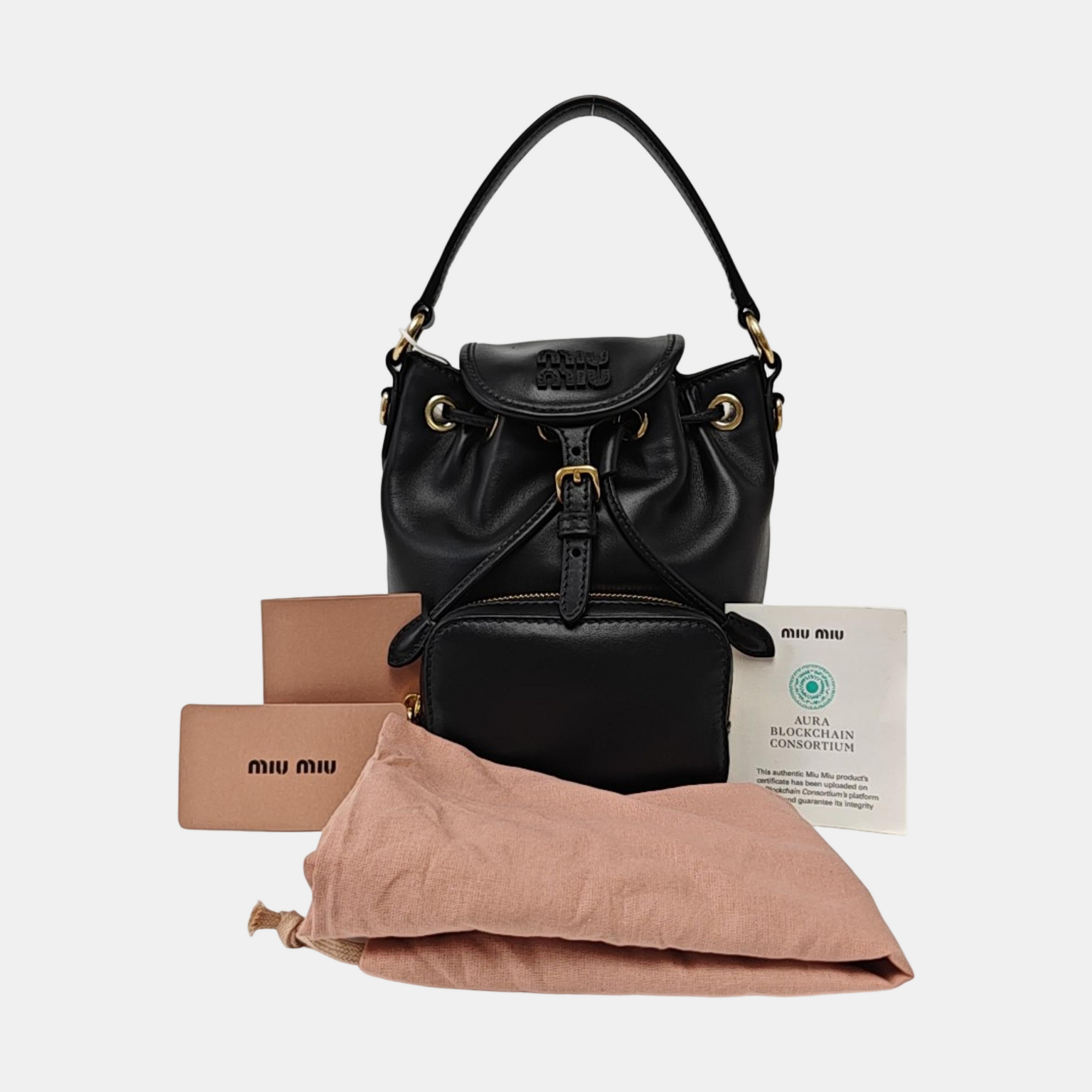 Calfskin Backpack Mini Black