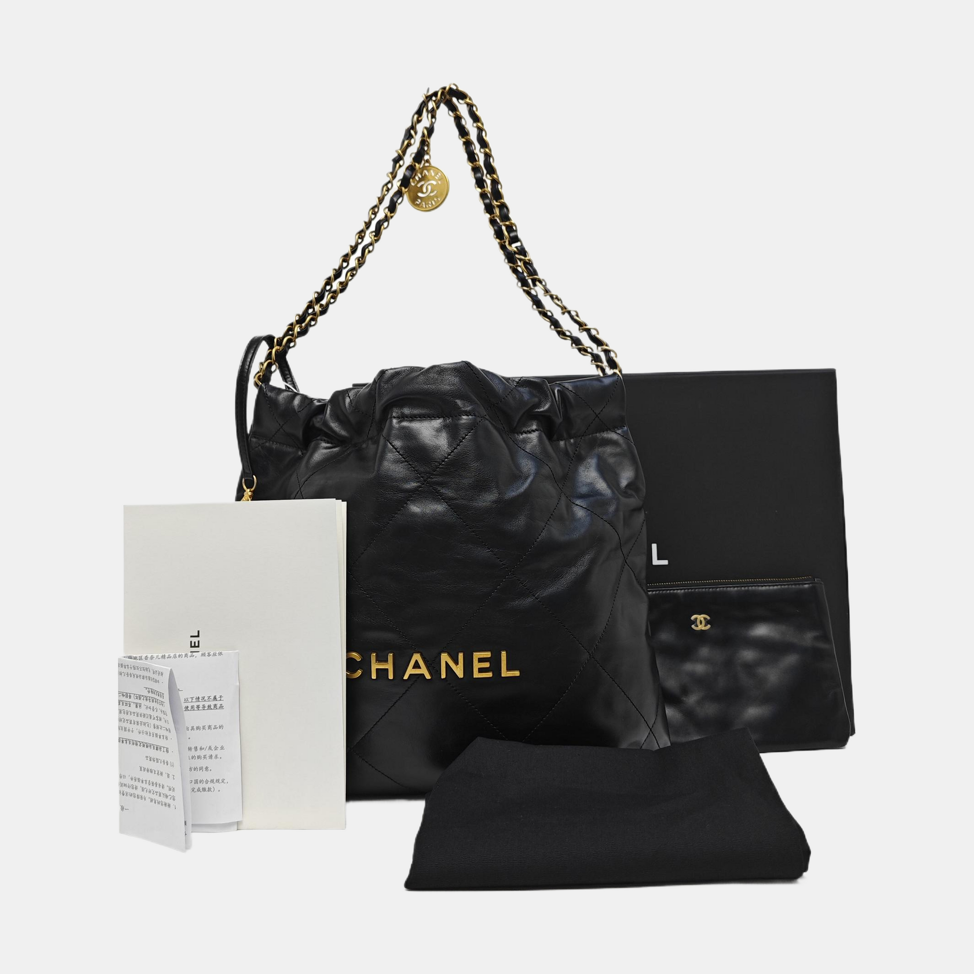 CHANEL 22 Small Quilted Calfskin Black