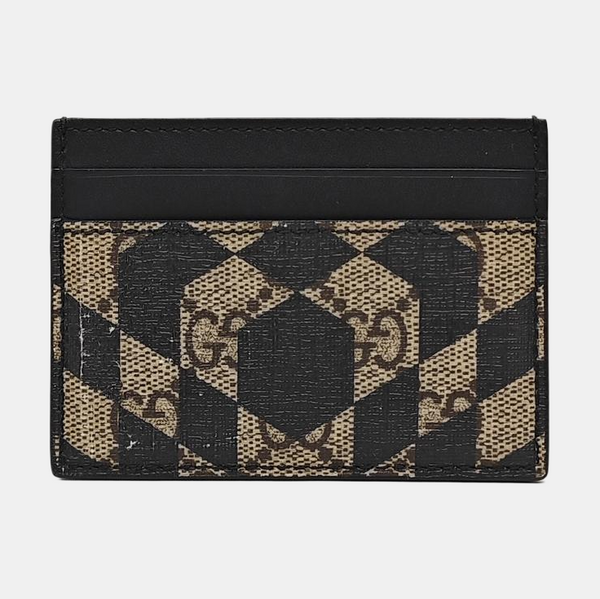 Retro Monogram Coated Canvas Beige Card Holder