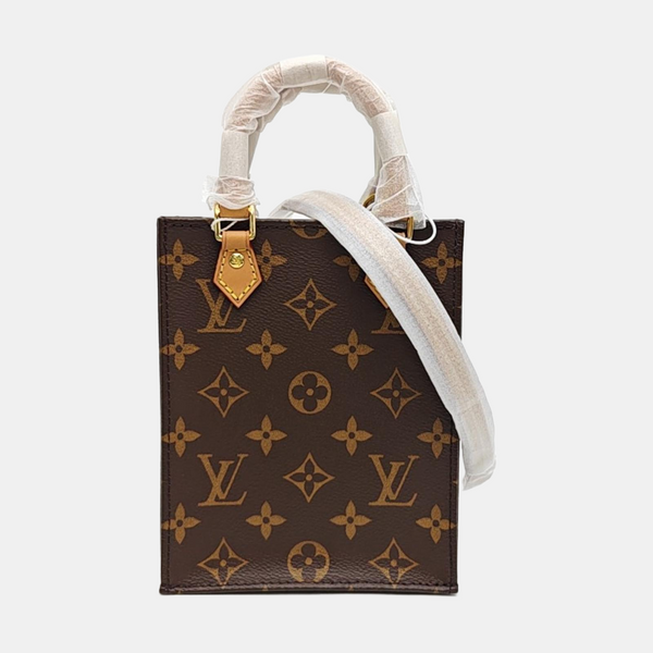 SAC PLAT Mini Monogram Coated Canvas Brown