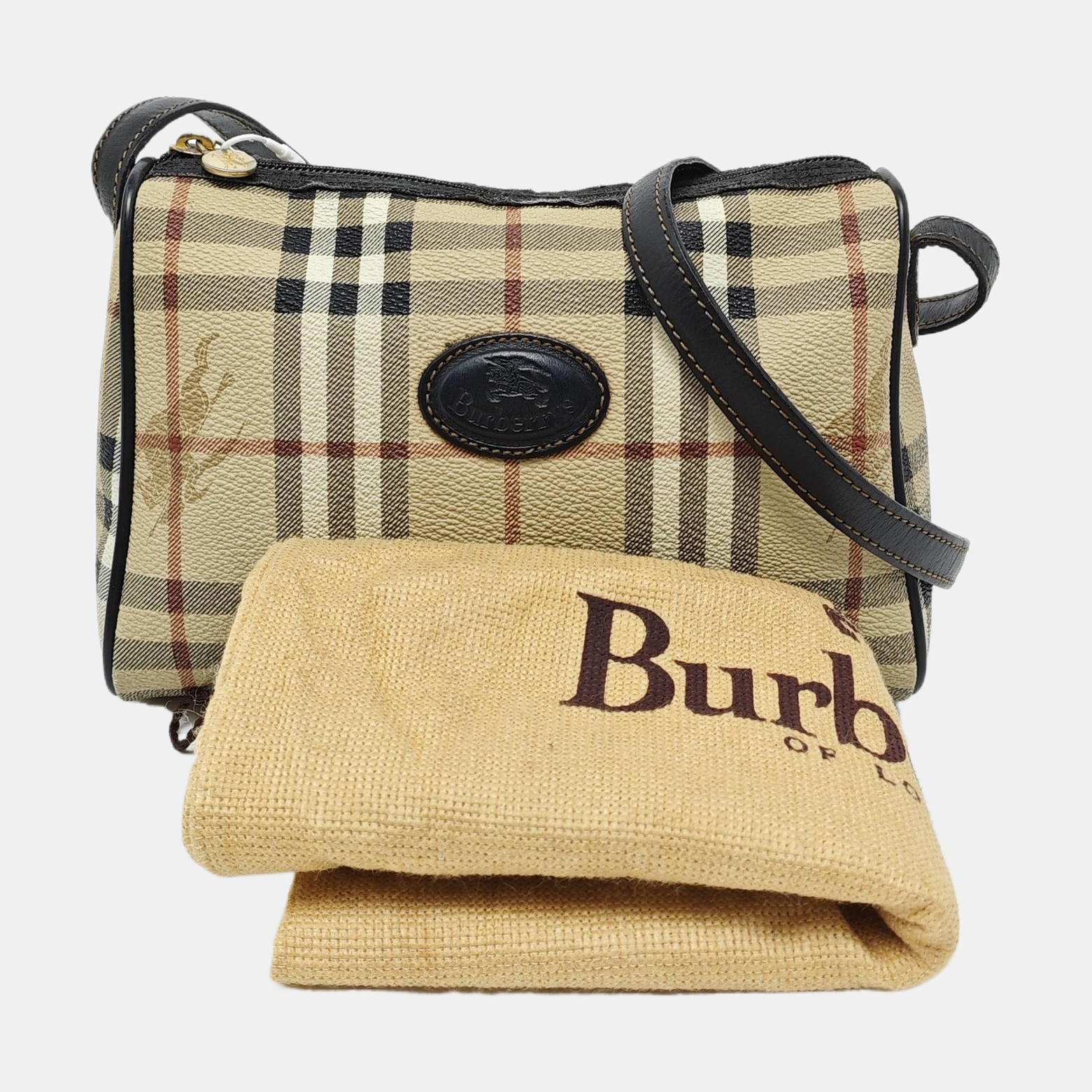 Coated Canvas Shoulder Bag Beige
