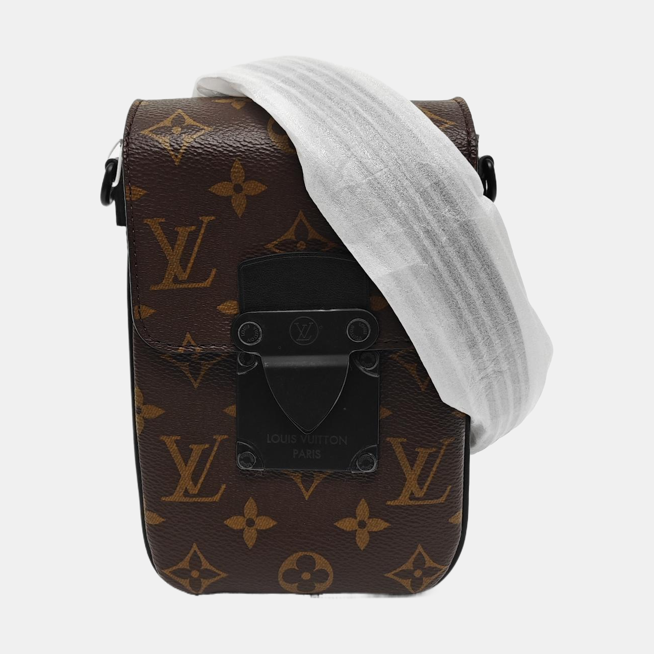 S LOCK Mini Monogram Coated Canvas Brown