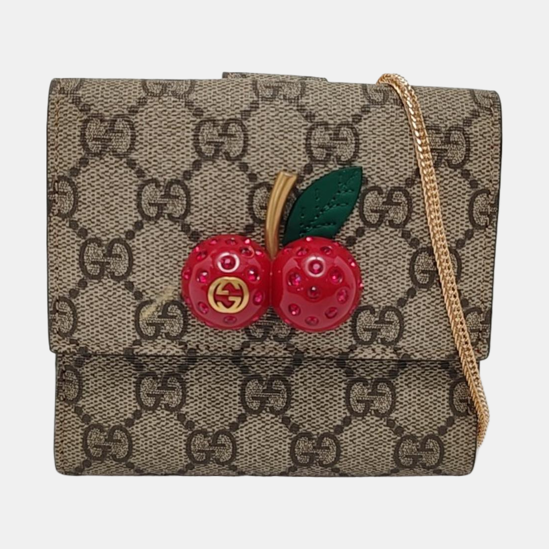 GG Supreme Monogram Coated Canvas Gray Wallet