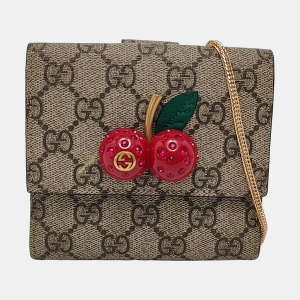 GG Supreme Monogram Coated Canvas Gray Wallet