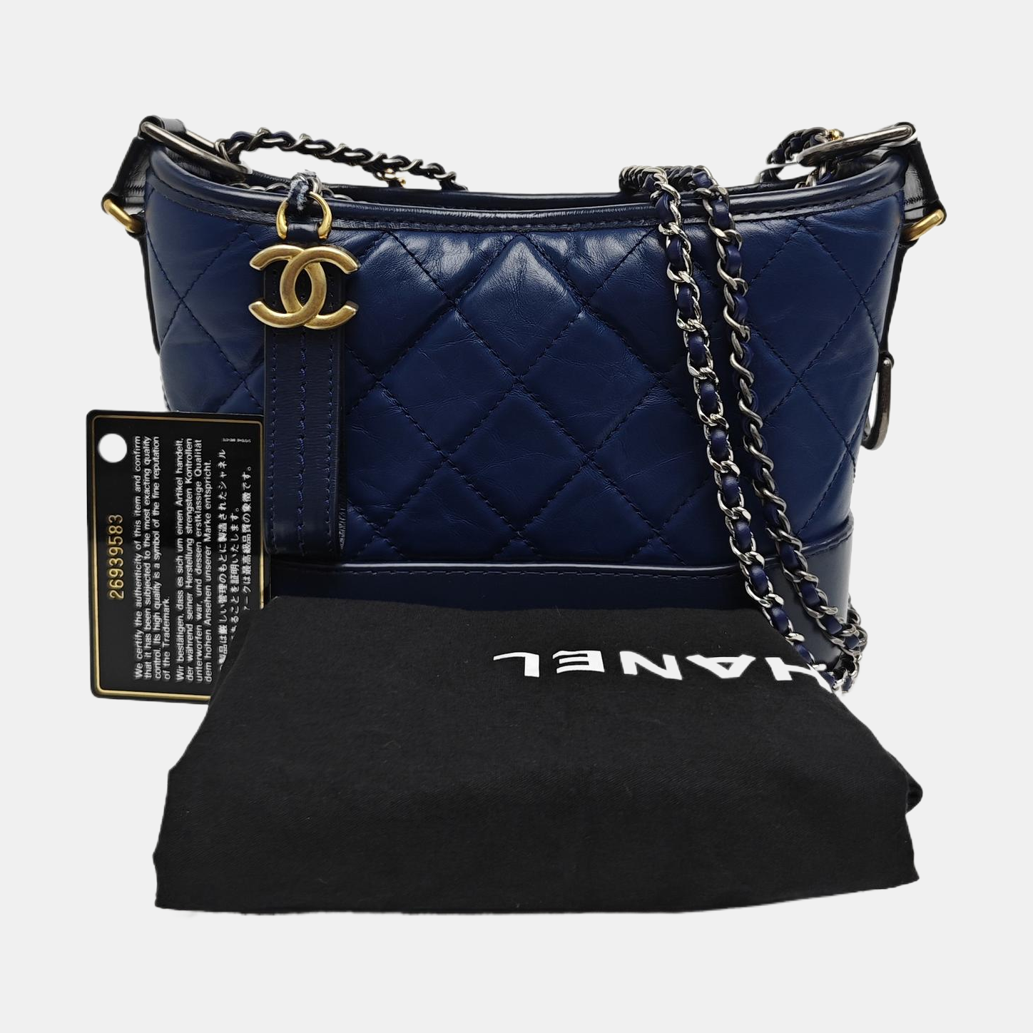 GABRIELLE Small Quilted Calfskin Blue