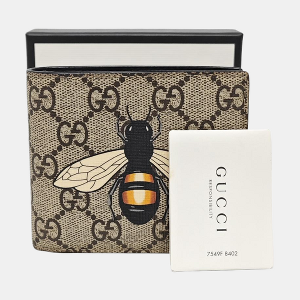 GG Supreme Monogram Coated Canvas Brown Wallet