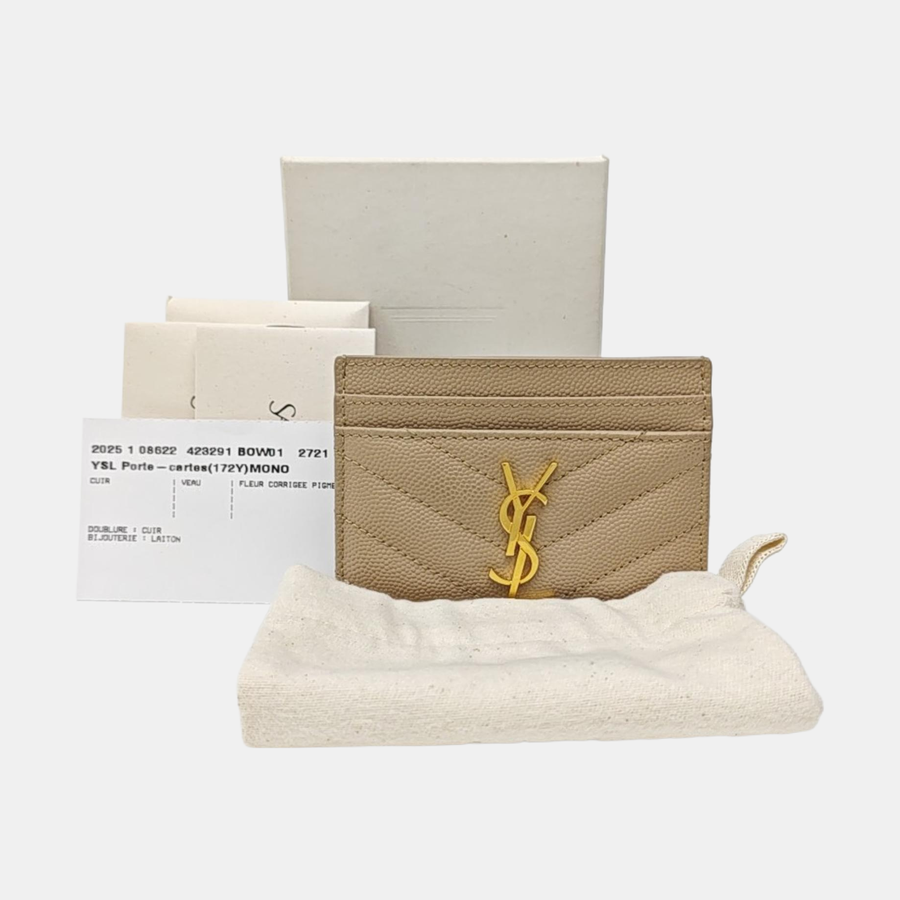MONOGRAM Quilted Calfskin Brown Card Holder