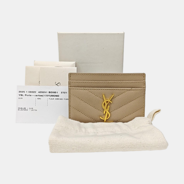 MONOGRAM Quilted Calfskin Brown Card Holder