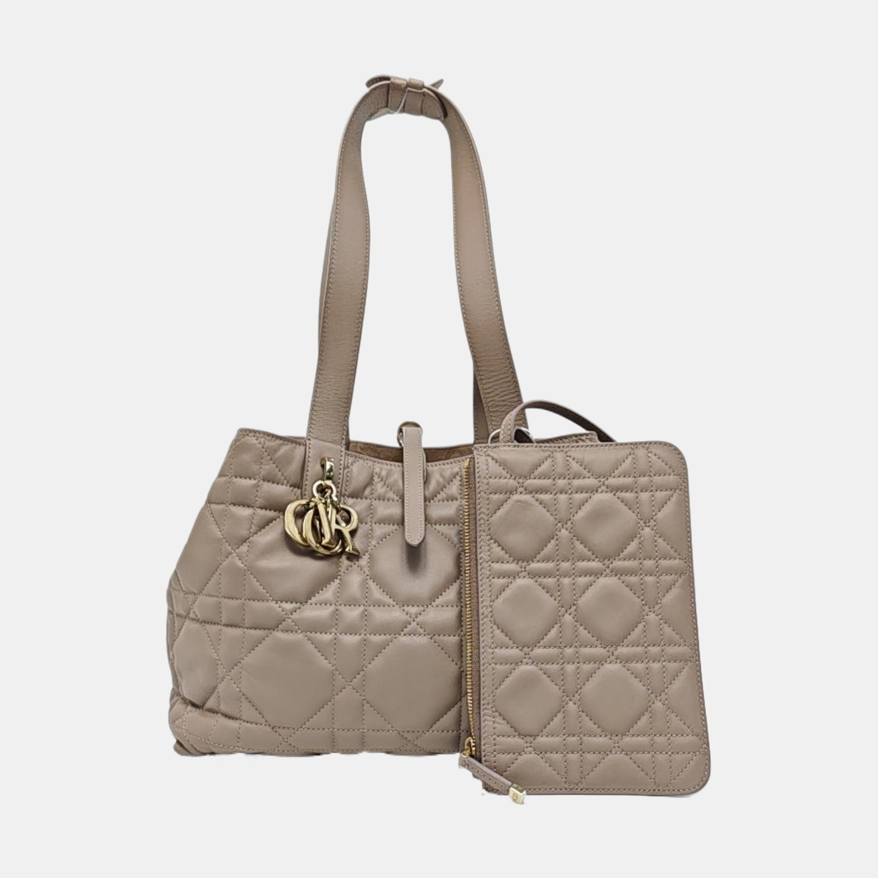 Toujours Medium Cannage Calfskin Gray