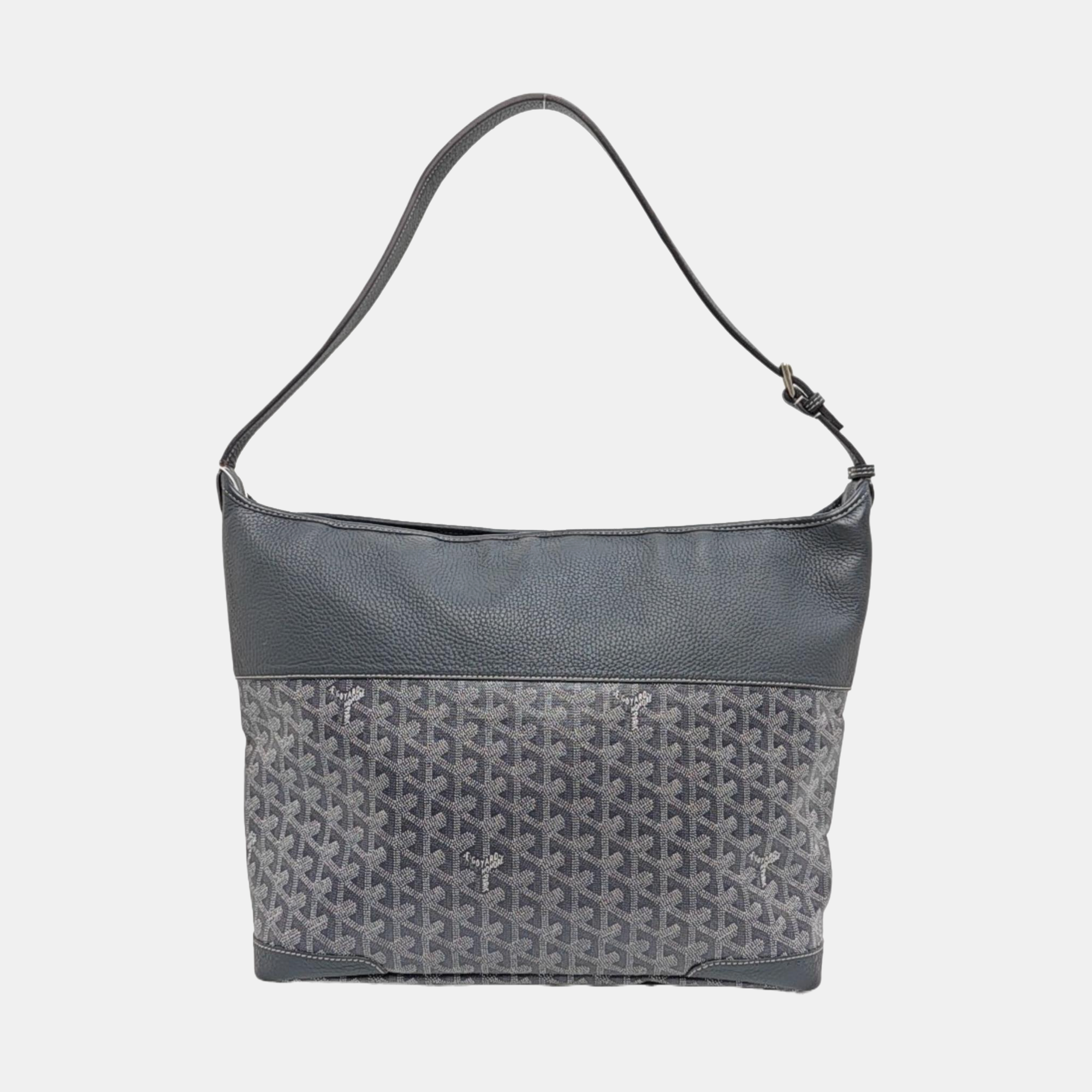 Coated Canvas Shoulder Bag Blue