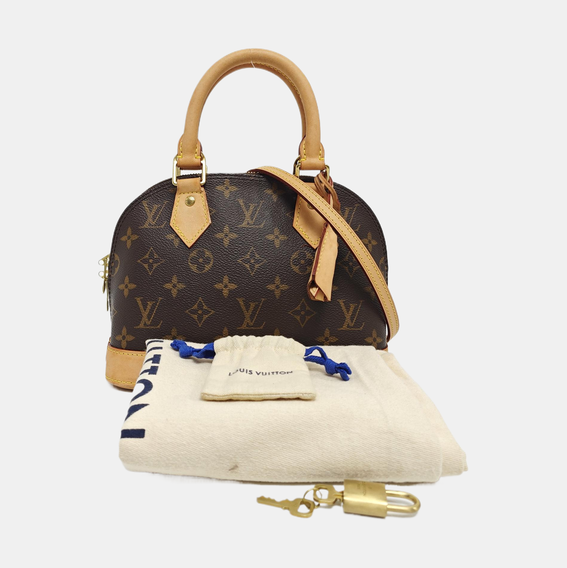 ALMA BB Monogram Coated Canvas Brown