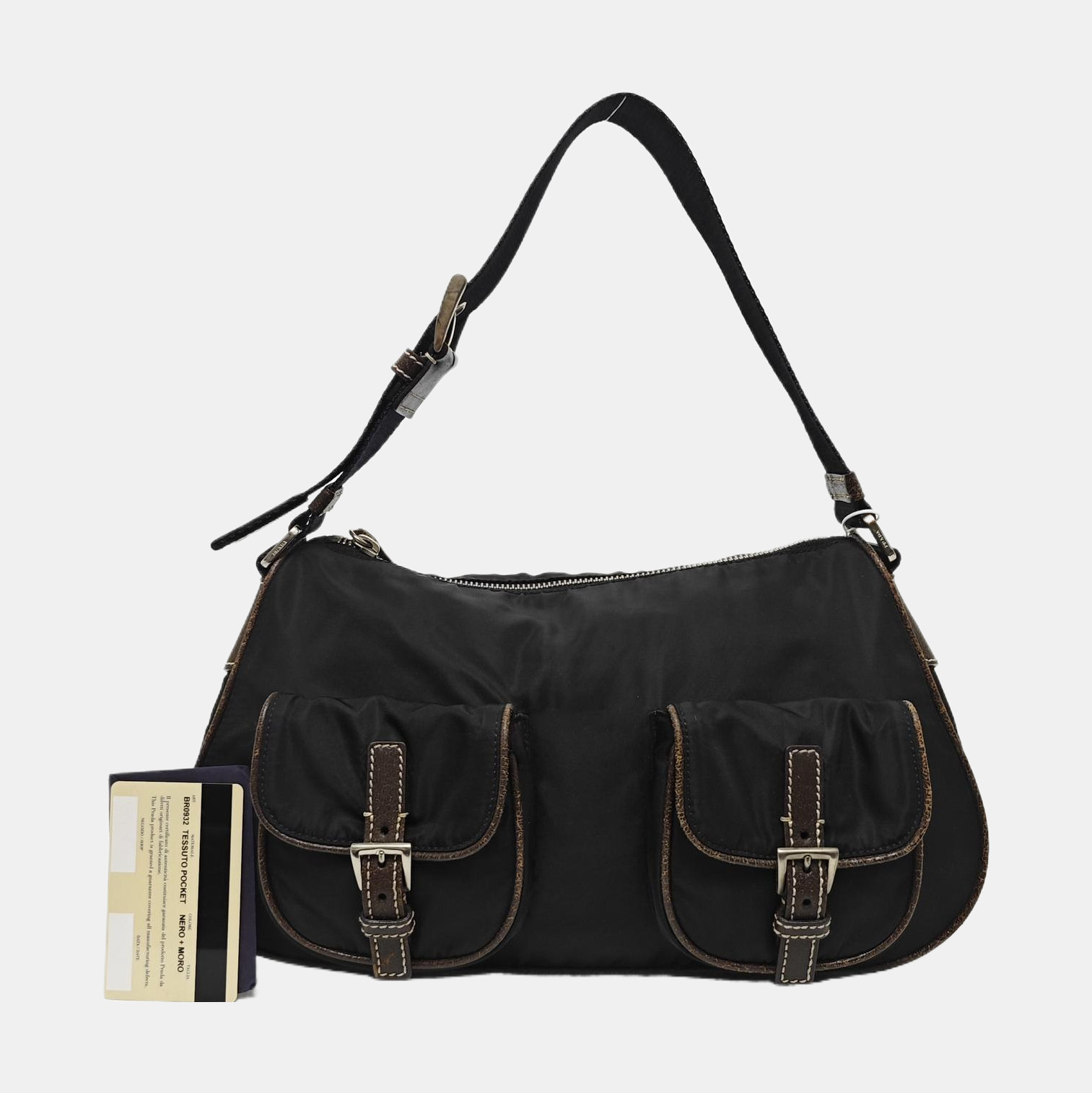Nylon Top Handle Bag Black