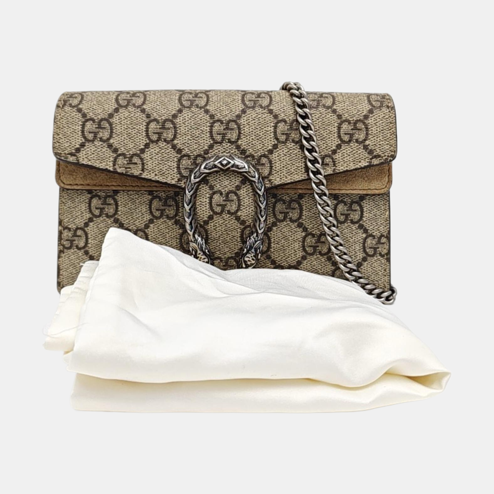 Dionysus Super Mini Monogram Coated Canvas Beige