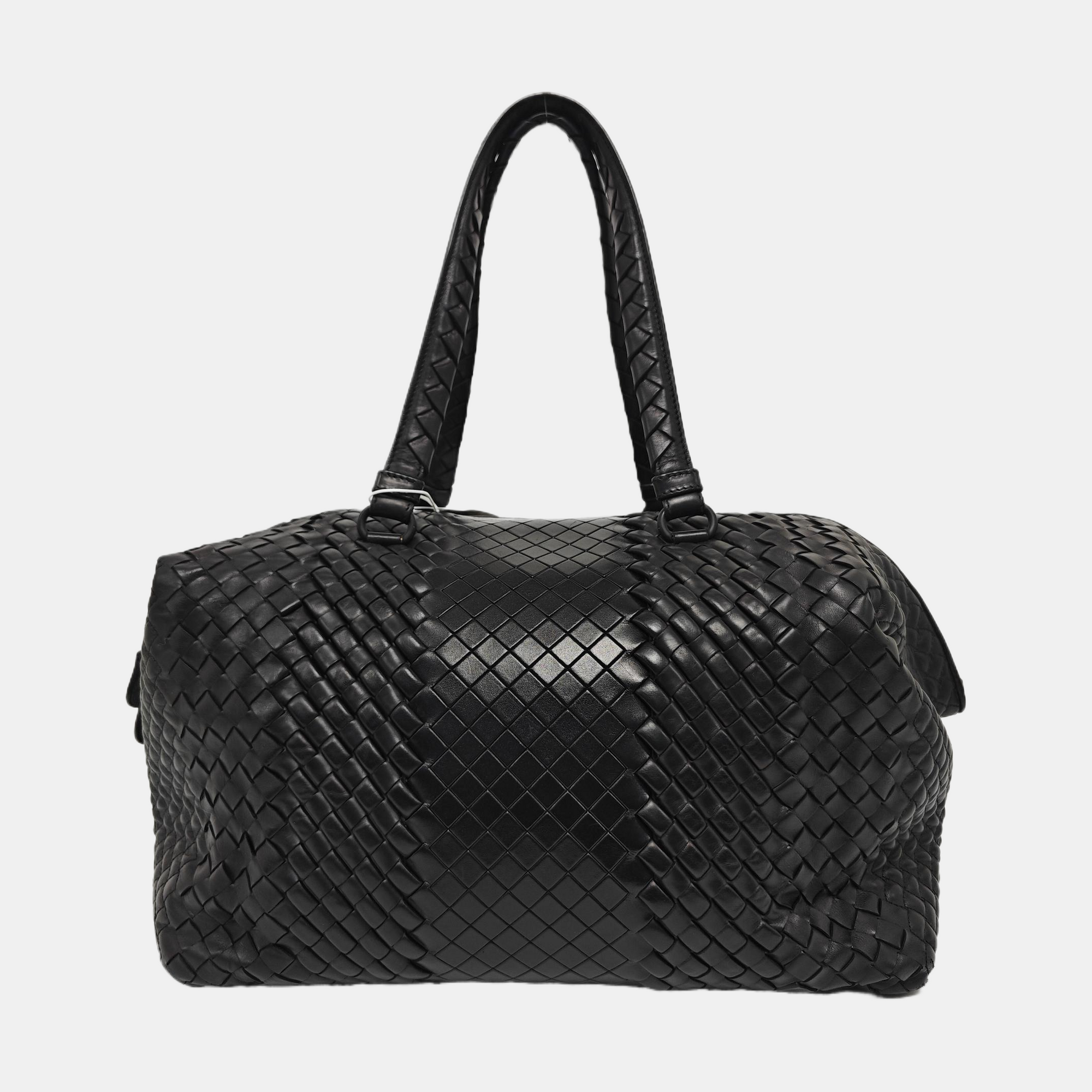 Calfskin Top Handle Bag Black