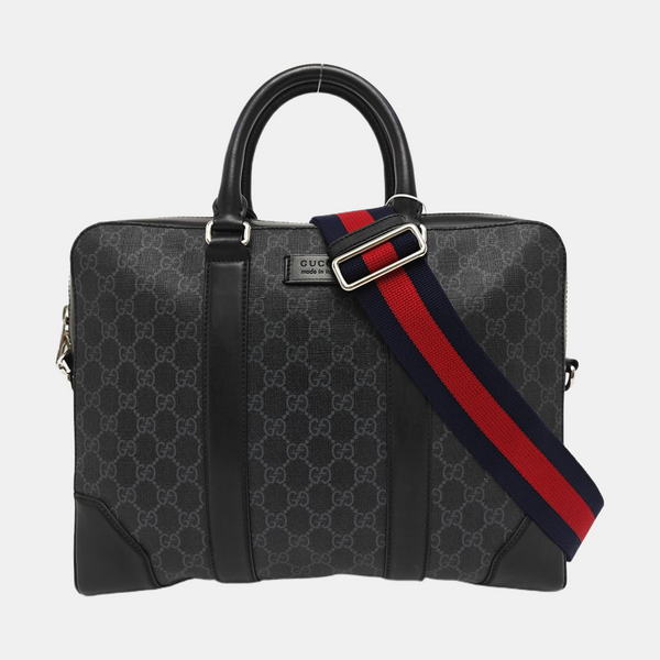 Monogram Coated Canvas Shoulder Bag Black