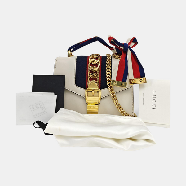 Sylvie Mini Calfskin White