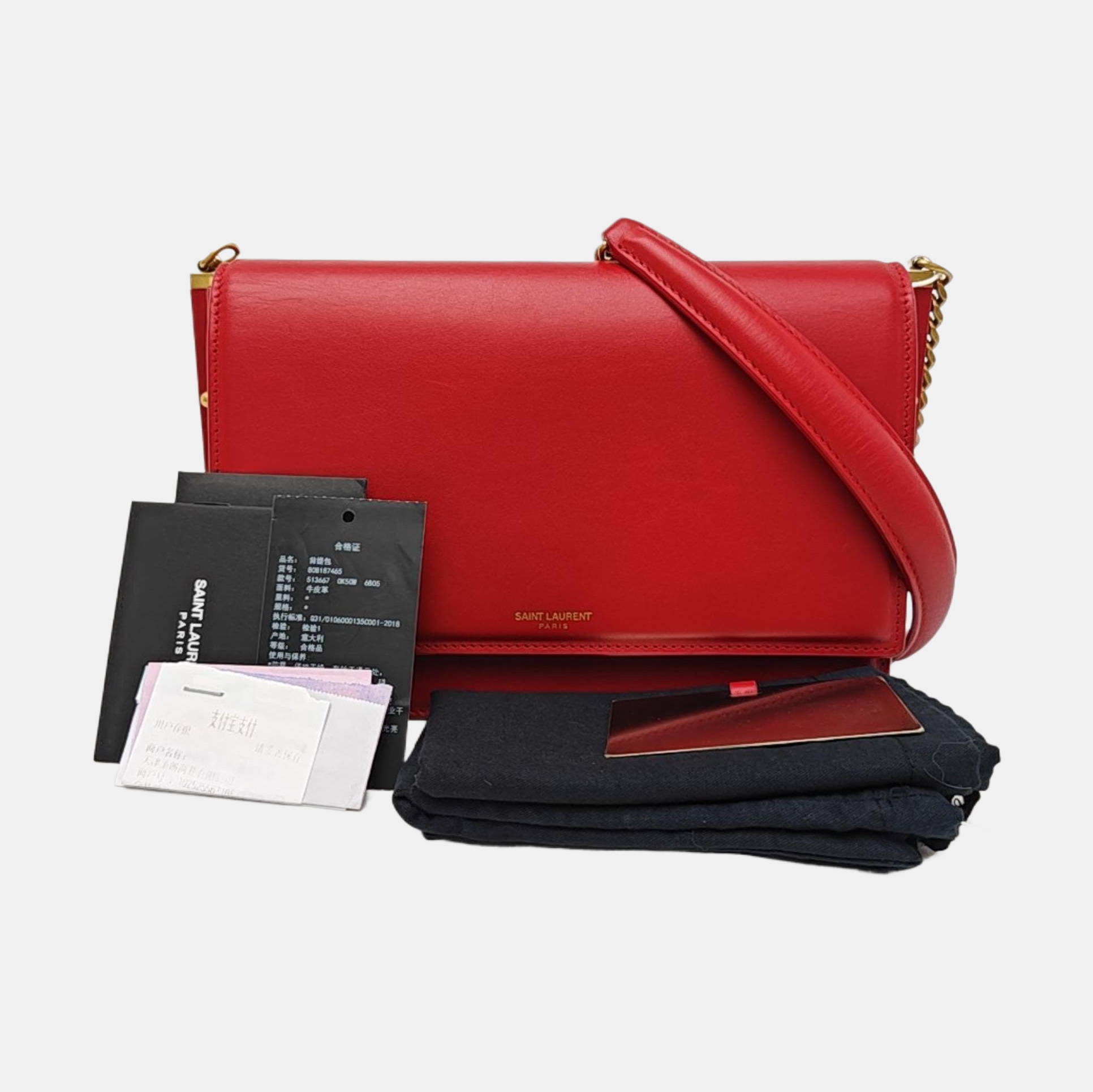 Calfskin Shoulder Bag Red