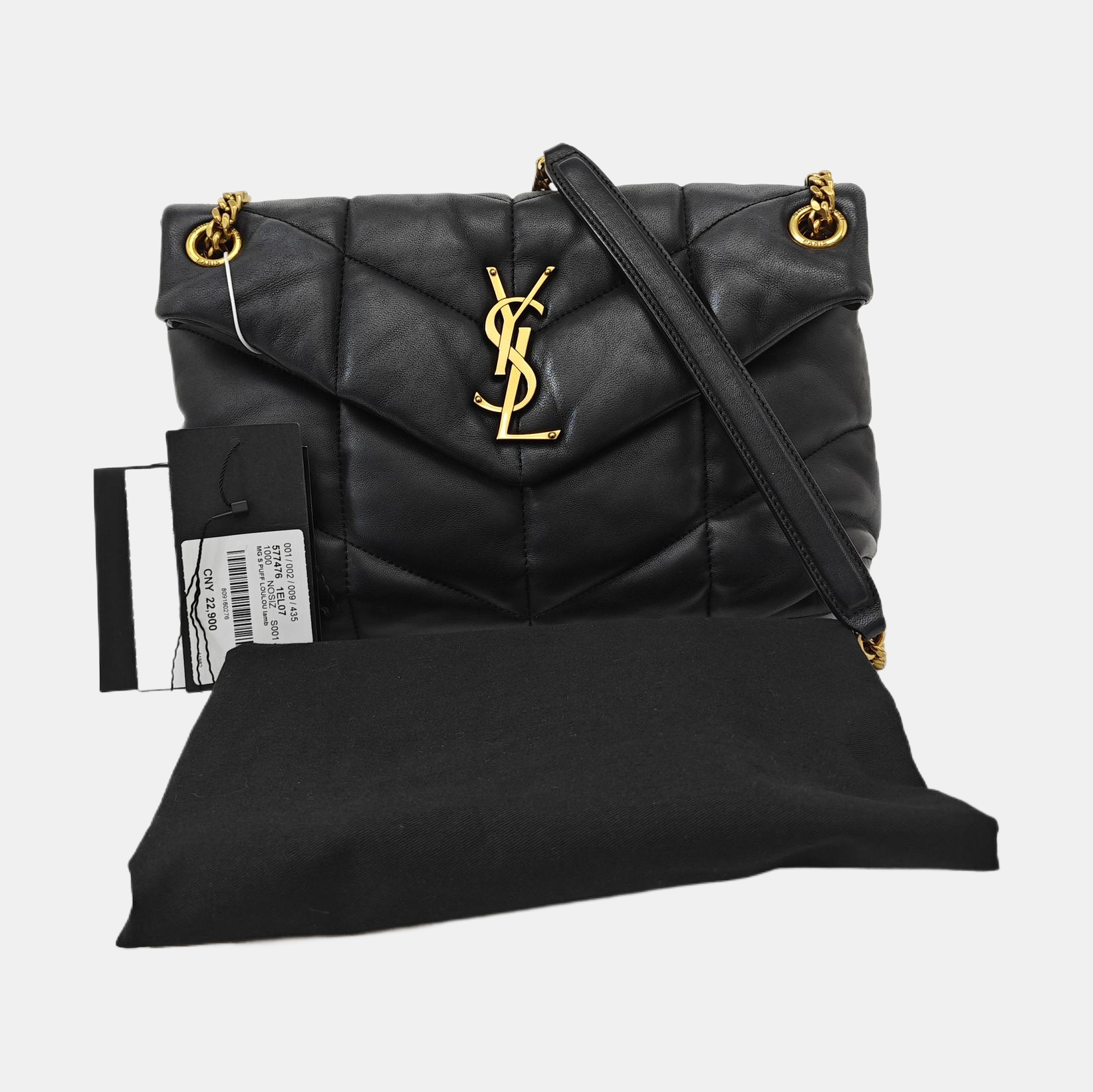PUFFER Small Quilted Lambskin Black
