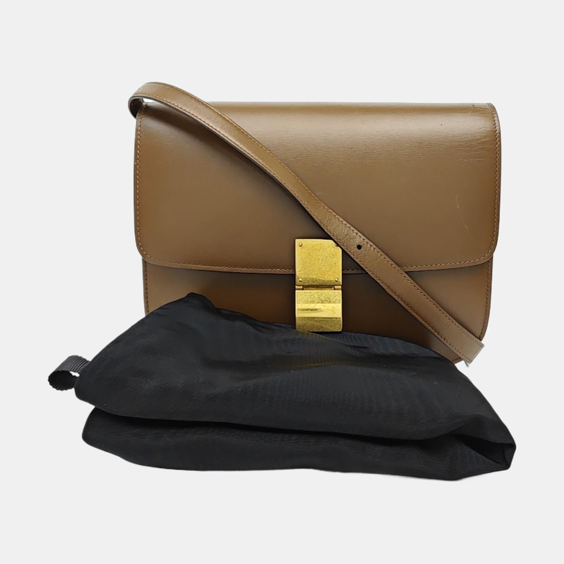 CLASSIC BOX Medium Calfskin Brown