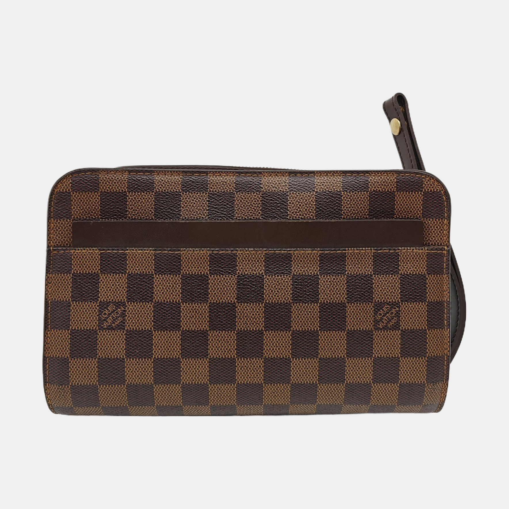 SAINT LOUIS Damier Ebene Coated Canvas Brown