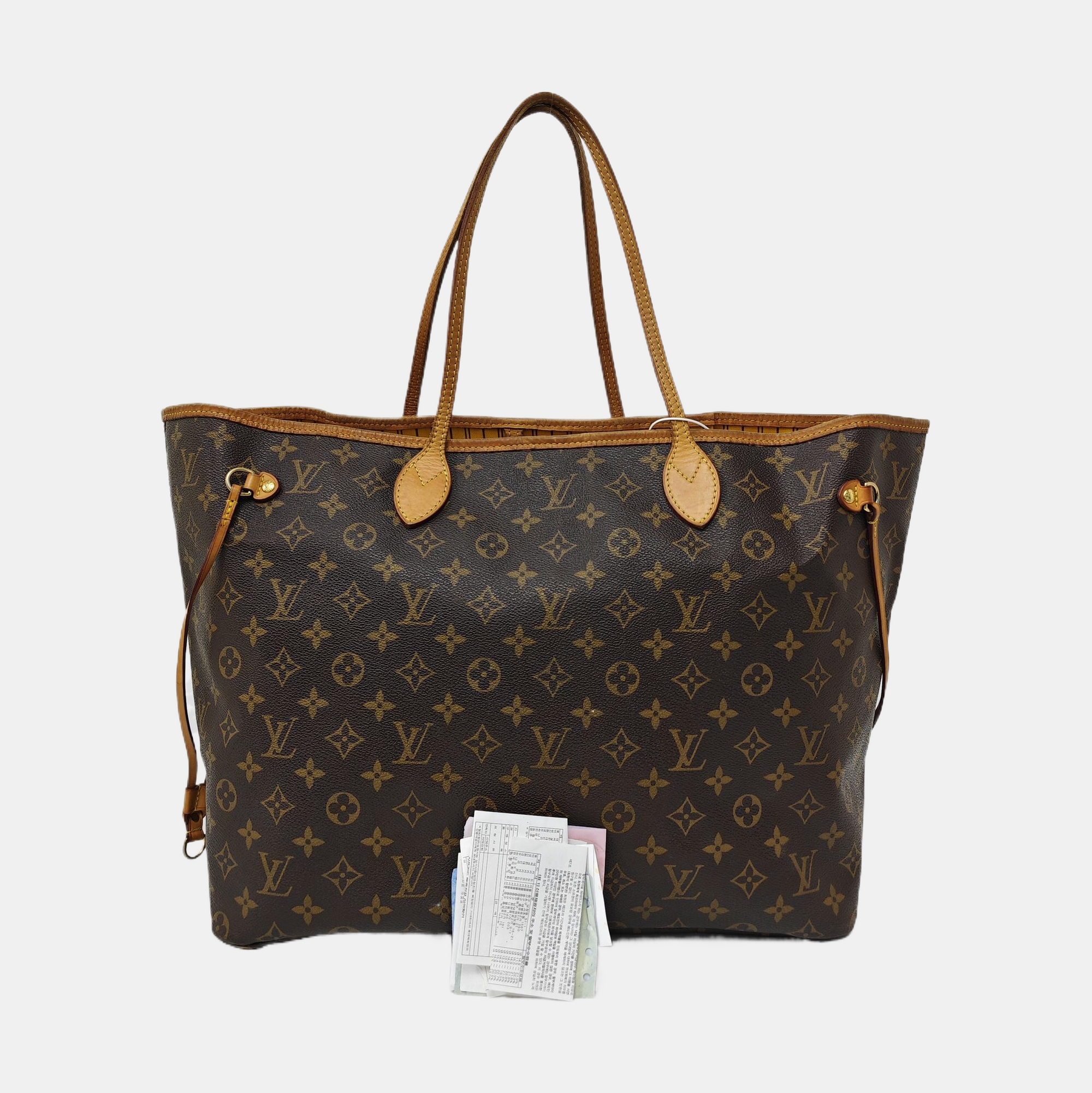 NEVERFULL GM Monogram Coated Canvas Brown