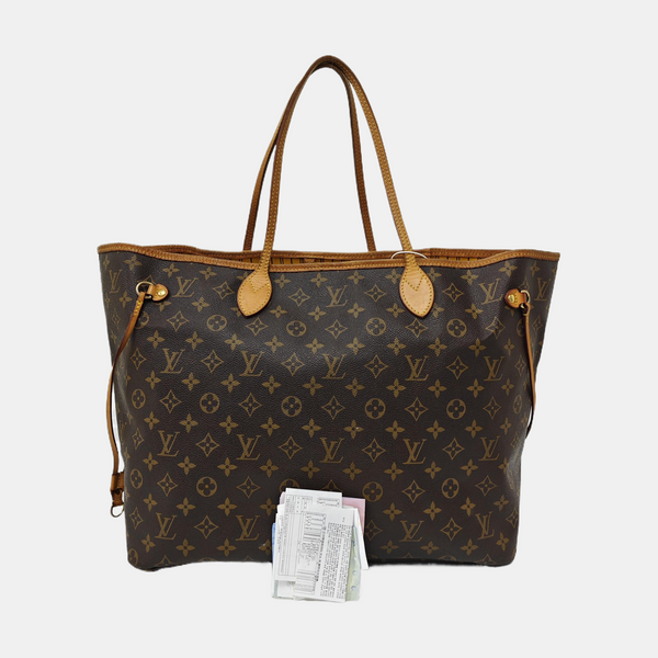 NEVERFULL GM Monogram Coated Canvas Brown